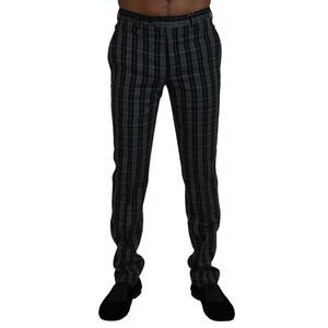 BENCIVENGA Gray Checkered Slim Fit Men Men's Pants